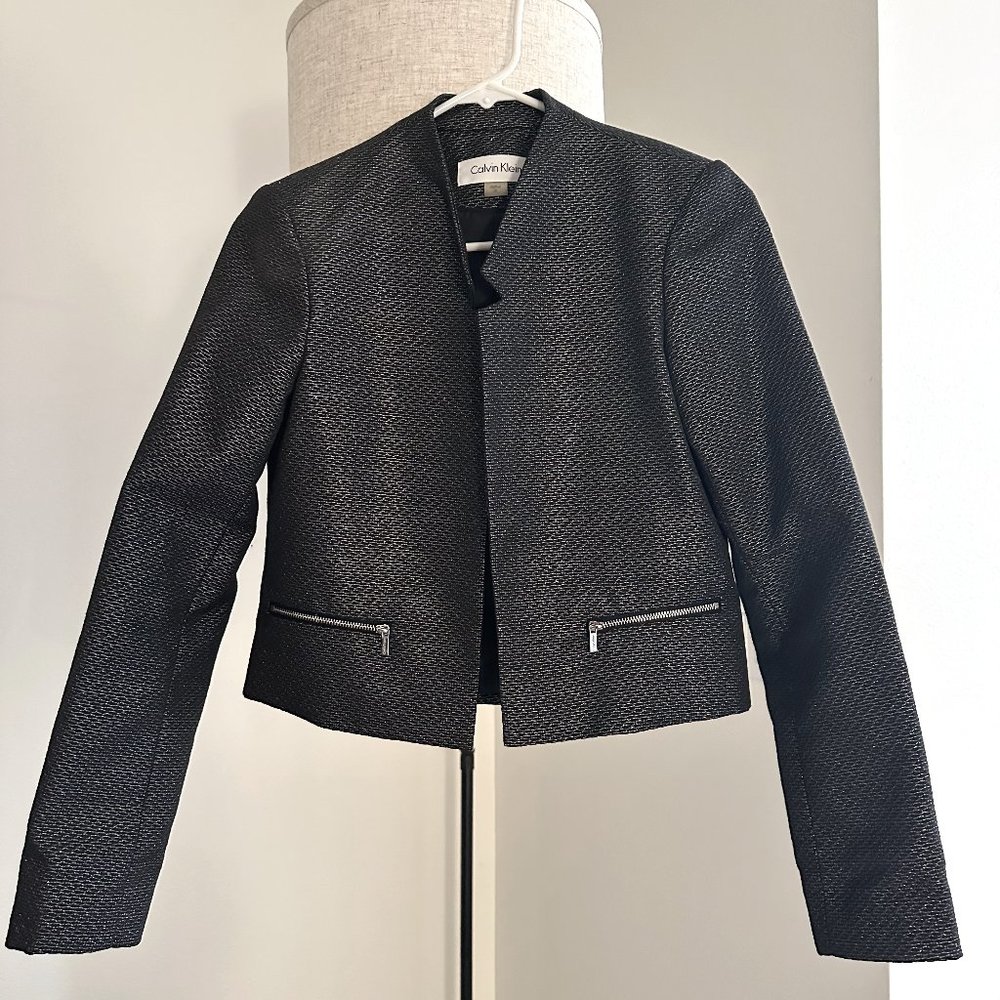 Calvin Klein Cropped Metallic Jacket Size 0